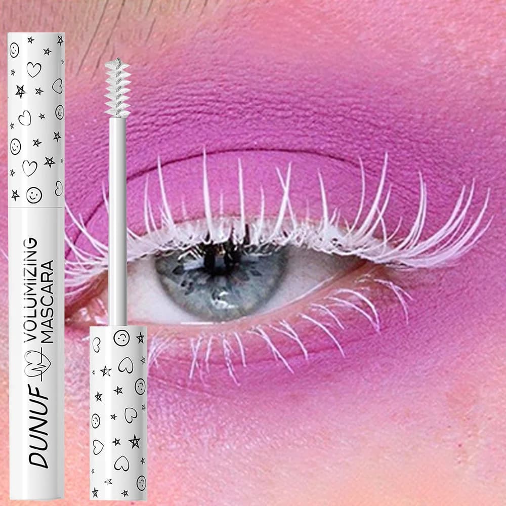 White eyelash mask curling effect, waterproof, fast drying, multicolor eyelash extension, long lasting eyelash makeup, colored mascara and waterproof