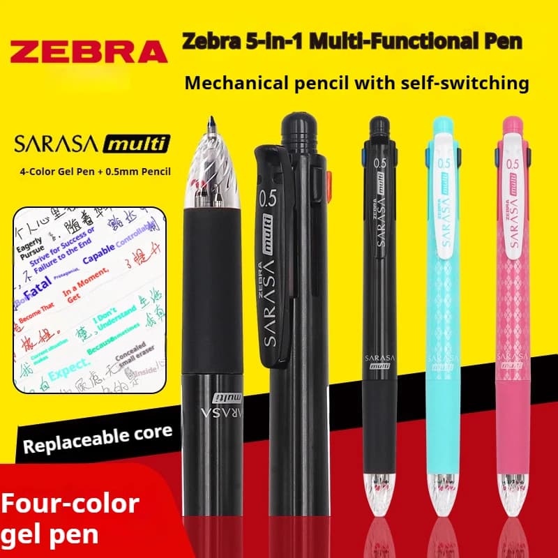 Giappone Originale ZEBRA J4SA11 Penna Multifunzionale a 4 Colori e Matita Meccanica Penna Gel 5 in 1 Cancelleria Multi Modulo Professionale