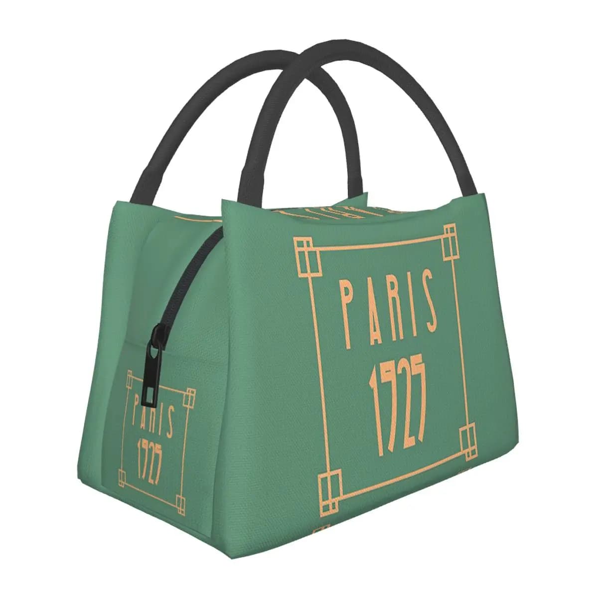 Art Deco Design In Green Insulated Lunch Bag for School Bento Storage Food Boxes Portable Container Cooler Thermal Lunch Box