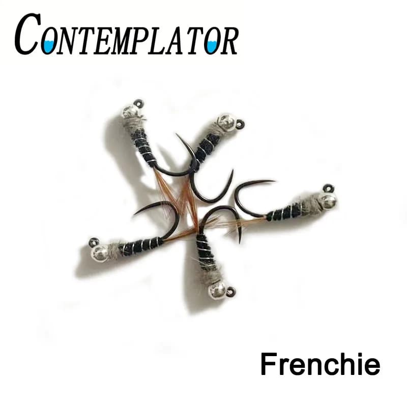 Sublimatore 5 pz Size10 # Frenchie ninfa tungsteno ami senza ardiglione esche da pesca a mosca imita Mayfly ninfs concorrenza trote mosche