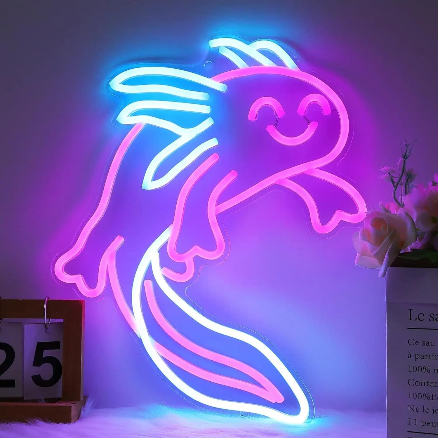 Insegna al Neon Ammonite Axolotl, Luci LED Neon a Forma di Animale Carino per Camera da Letto, Stanza dei Bambini, Decorazione per Feste di Compleanno, Regalo Speciale per Bambini
