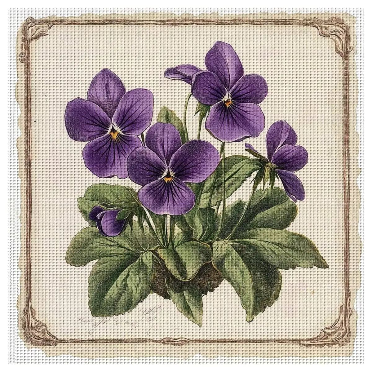 1pc 30X30CM/11.8inch Flower Stamped Cross Stitch Kit DIY Kit 11CT/14CT DIY Embroidered Set DIY Cross-Stitch Set Accessories