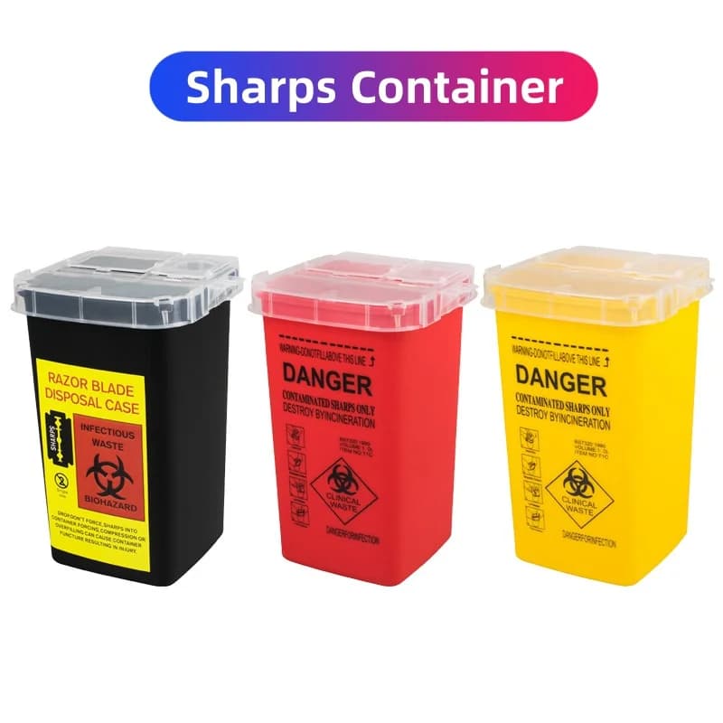 Container for cutting waste for tattoos Container for cutting waste of great capacity Container for disposal of supplies for professional tattoos Container for tattoo needles for tattoos