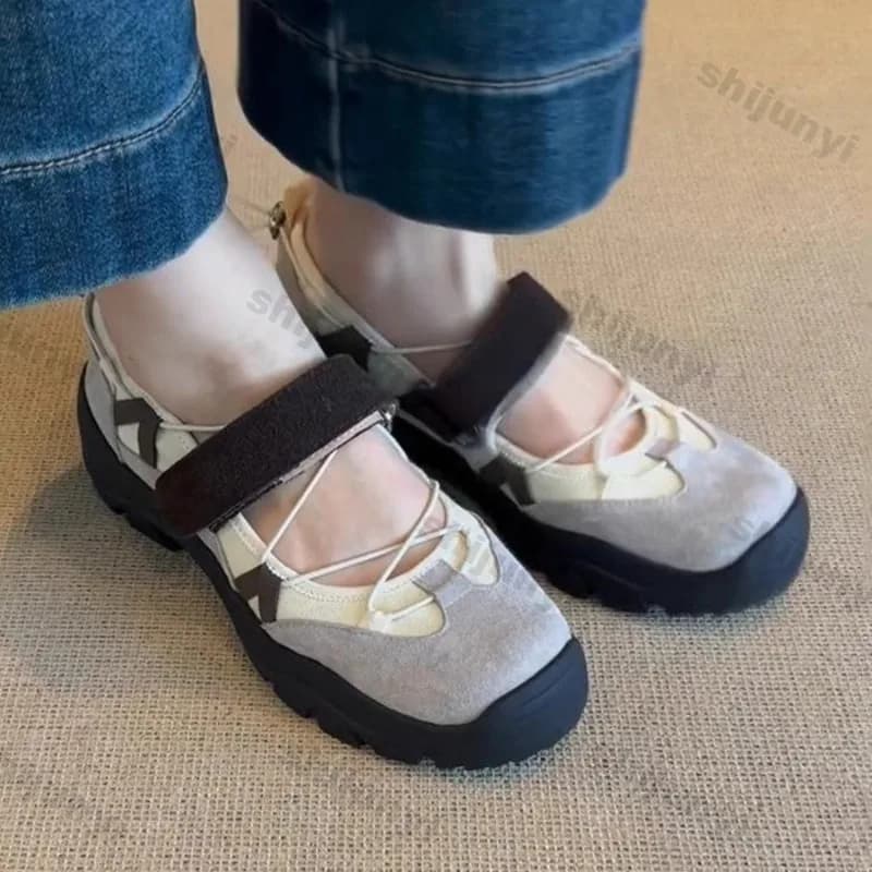 Sneakers Vintage con Punta Rotonda e Piattaforma per Donne, Scarpe Mary Jane Antiscivolo con Cinturino alla Moda 2026, Scarpe Casual Traspiranti con Suola Morbida