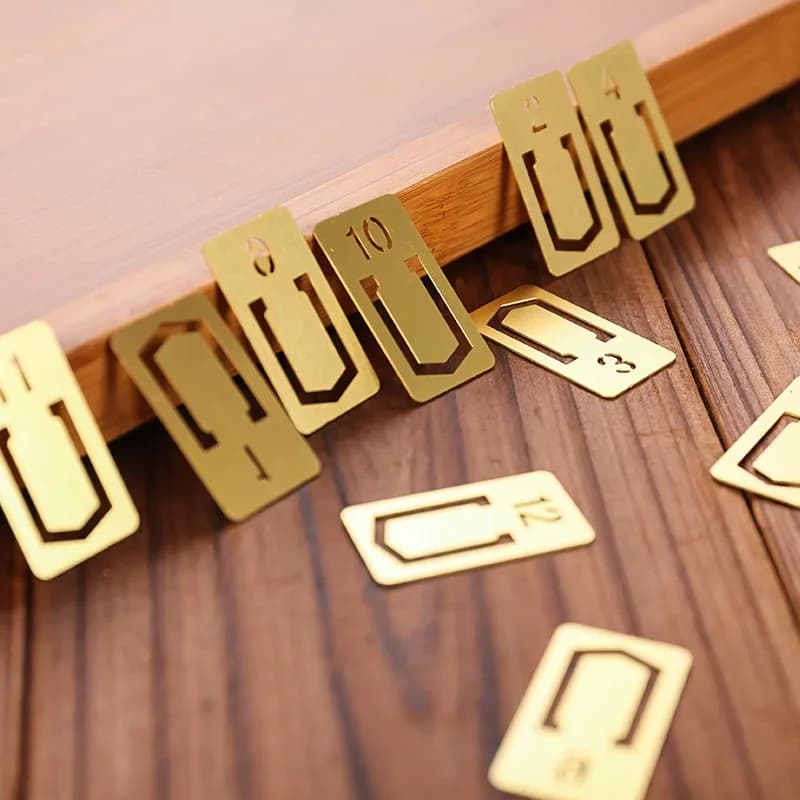 Segnalibro in rame da 12 pezzi Segnalibri in metallo retrò in ottone per notebook del viaggiatore Midori Accessori per pianificatori mensili Cancelleria vintage