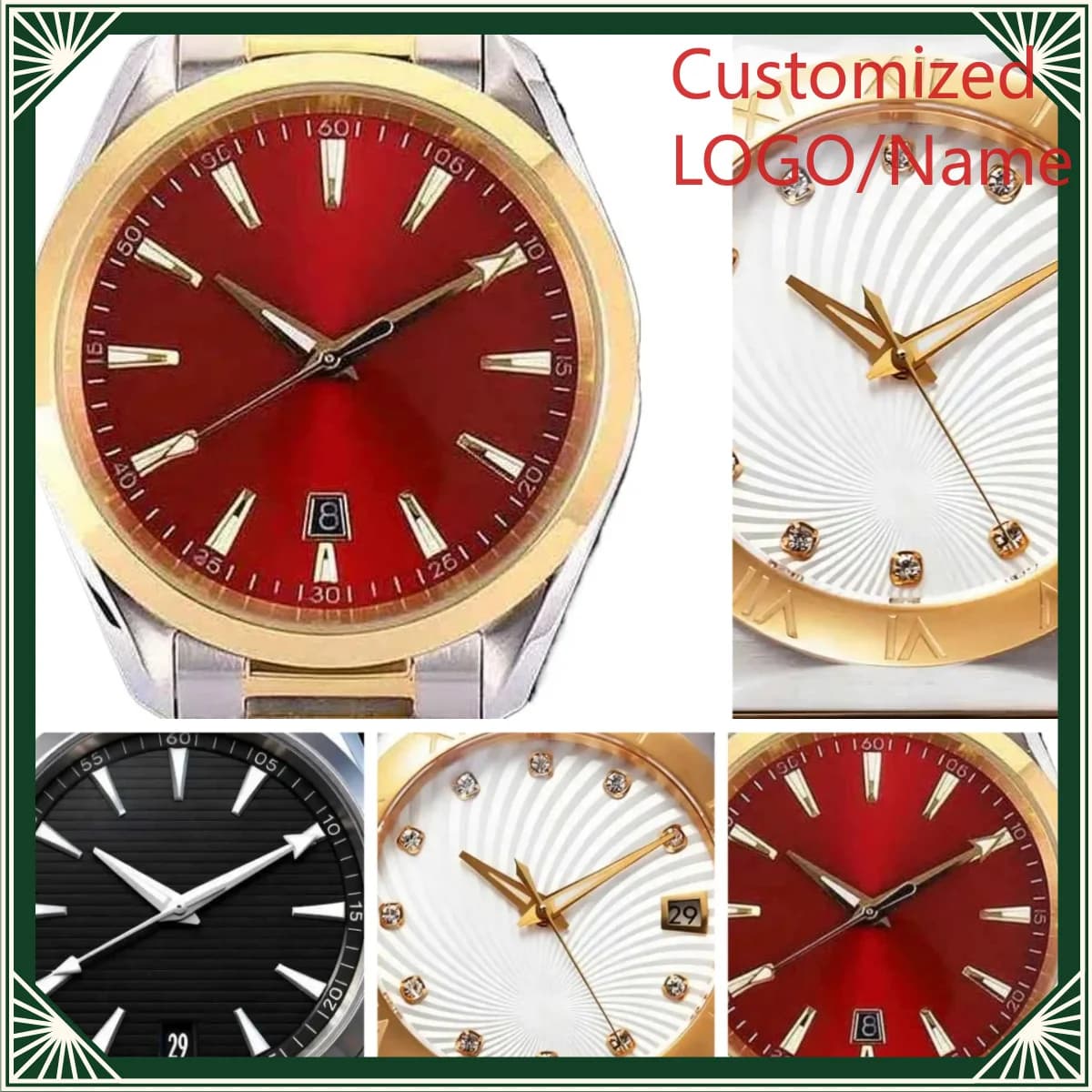 A1212 Store 904L Stainless Steel Bracelet 40 mm Men's Self-Winding Watch Sapphire Customized Watches)