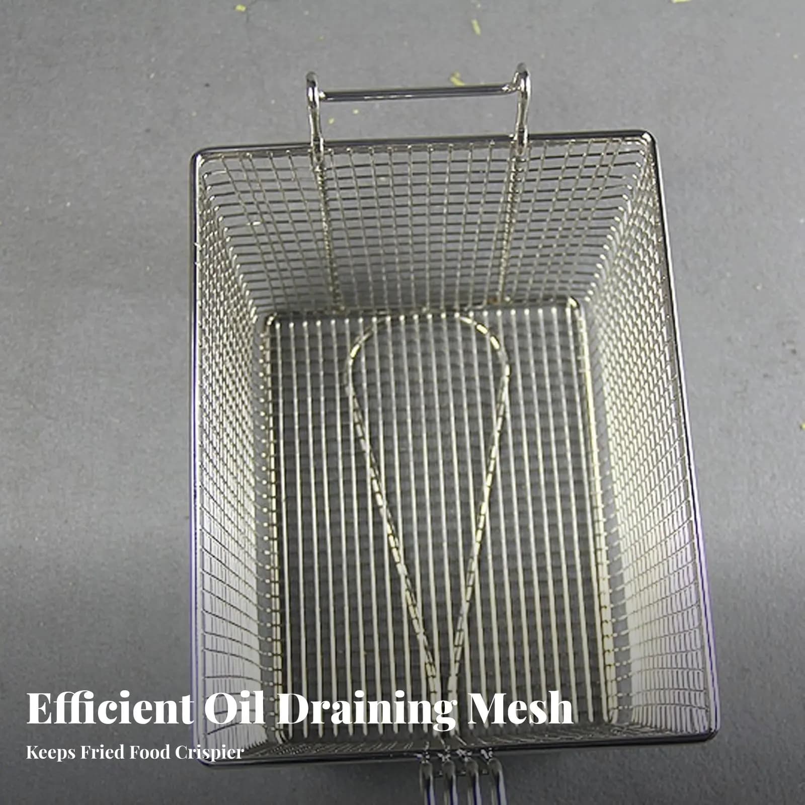 Frying basket with Front Hook, Stainless Steel Net Basket, Stainless Steel Frying Knife, Stainless Steel Frying Knife, Metal Wire Knife Resistant for Food Roller
