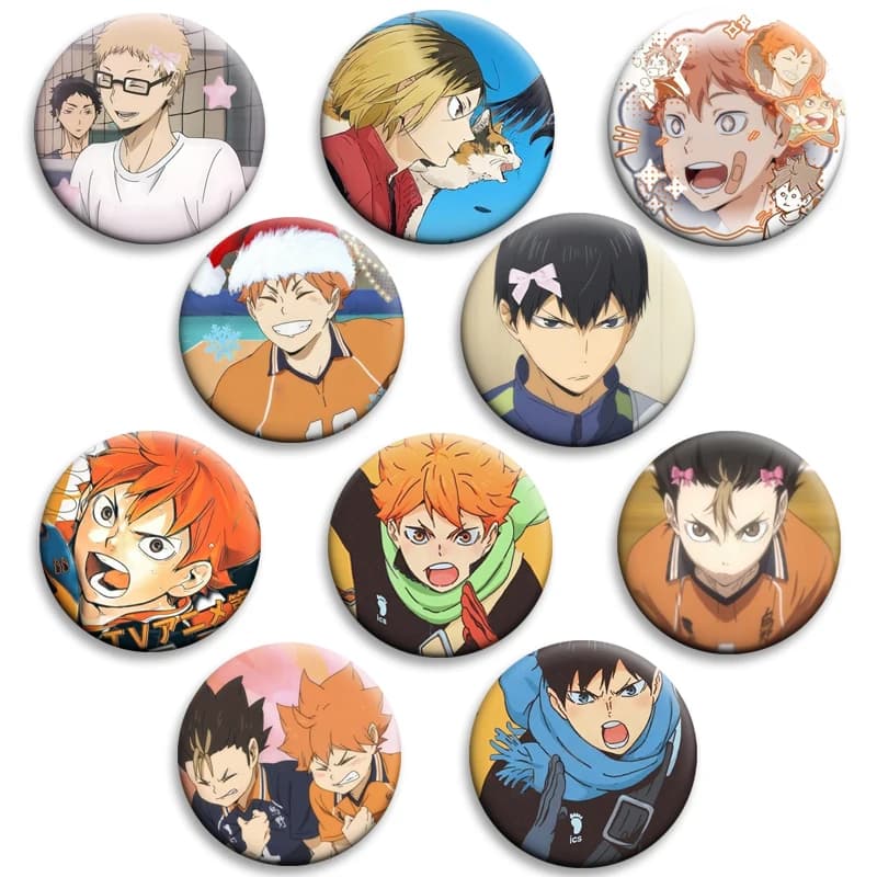 Pop Anime Haikyuu Smalto Spille Figure di cartoni animati Shoyo Hinata Kenma Kozume Spille Distintivo creativo per abbigliamento Zaino Decor Regali