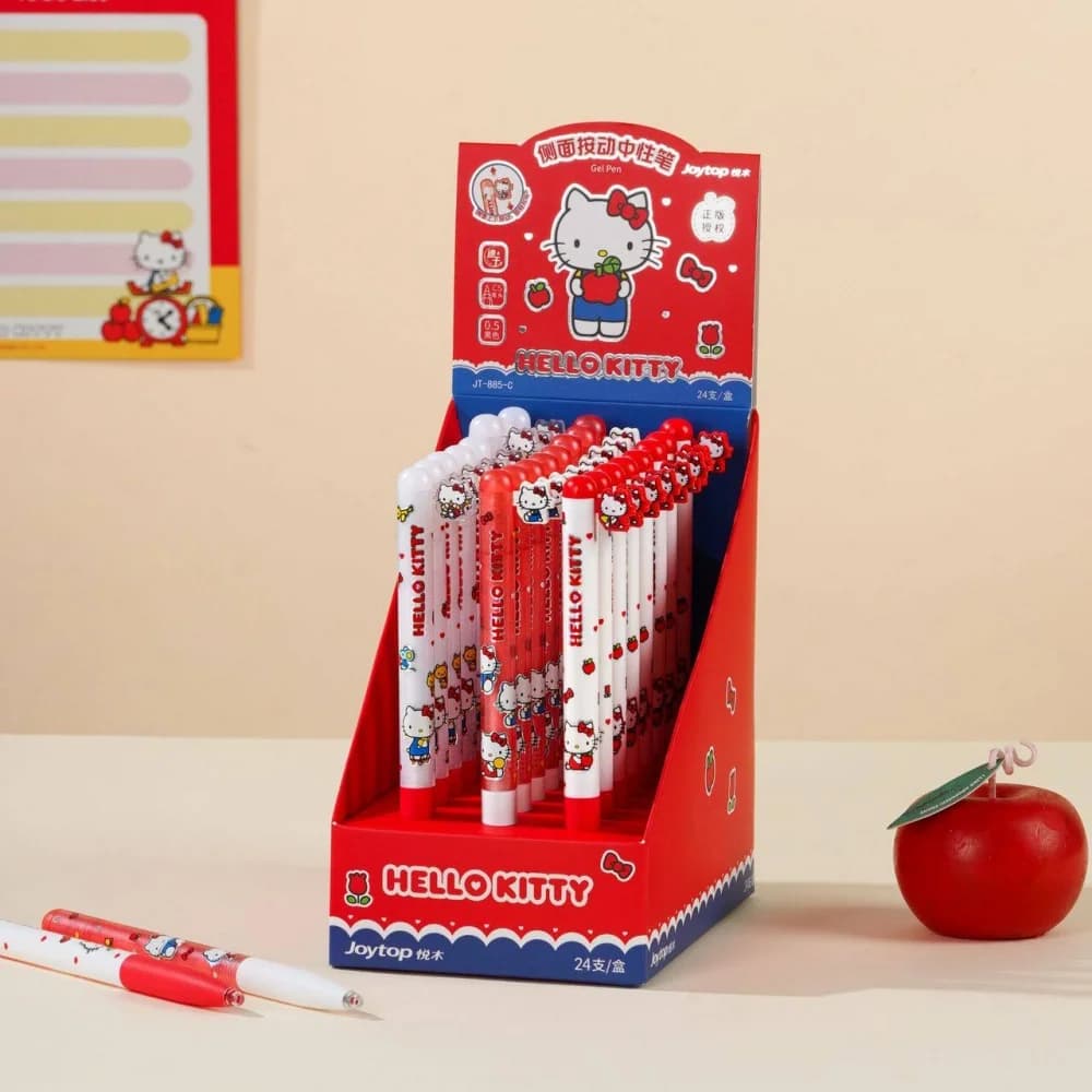 Genuine Sanrio Kawaii 0.5MM Black Gel Pens Hello Kitty Office File Signature Pen For School Note Journal Scrapbook Daily Writing