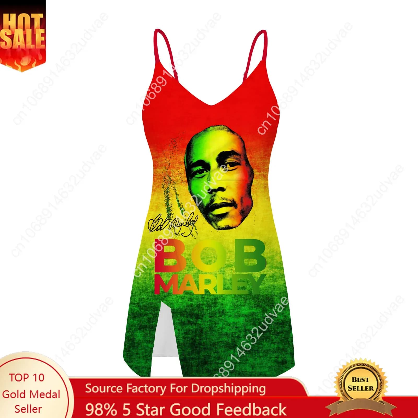 Swimwear Bob Marley Sling Dress for Women, Fashion Custom Bikini for Party in Pool, Customized Beach Clothing