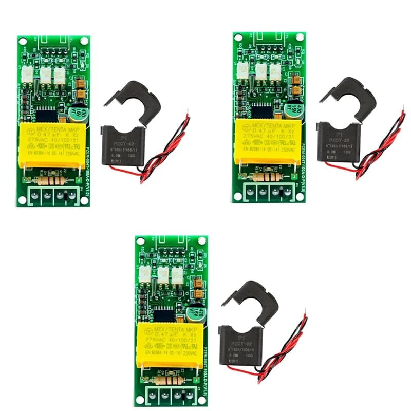 3X 100A PZEM 004T version wattmeter + Open CT Kwh Meter Volt Amp current test module for Arduino TTL COM2/COM3/COM4