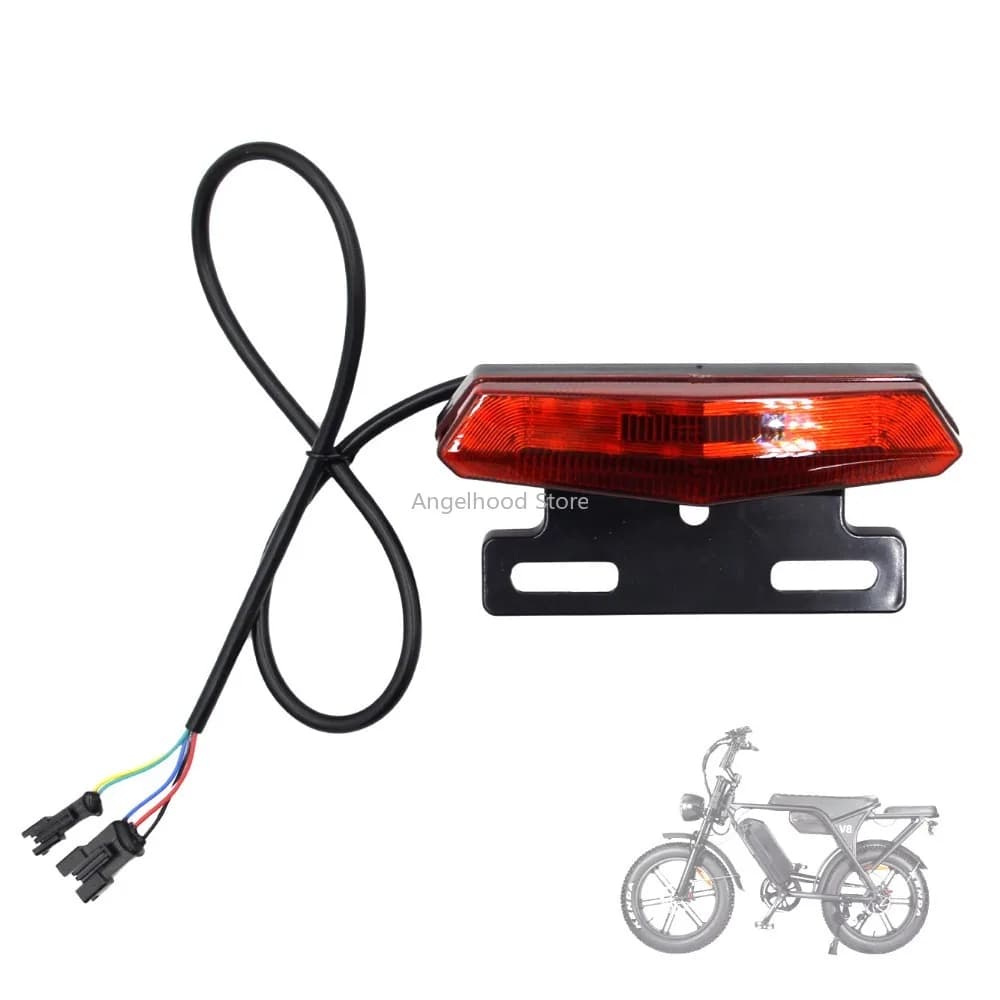 Electric Bicycle V8 Backlight Night Safety Warning Brake Lamp Waterproof Rear Lamp Spare accessories for electric scooters