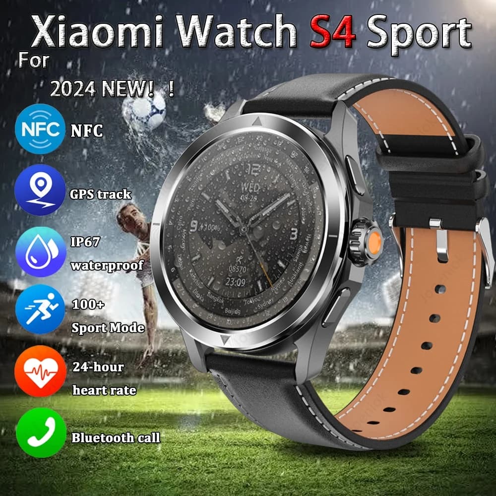 New For Xiaomi Watch S4 Sport Smart Men's Watch AMOLED Screen NFC GPS Compass Cardiac Frequency Waterproof Bluetooth SmartWatch 2024