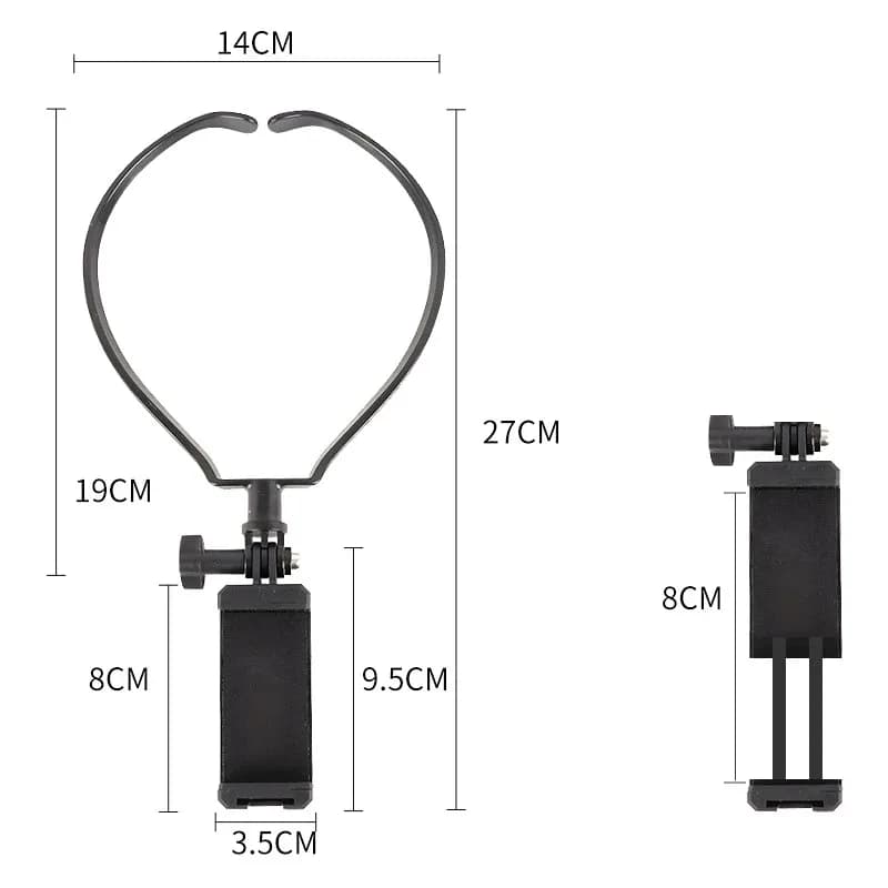 Supporto da Collo Indossabile Universale per Telefono, Supporto a Mani Libere per iPhone 15 ProMax Samsung GoPro, Stazione di Ricarica e Staffa
