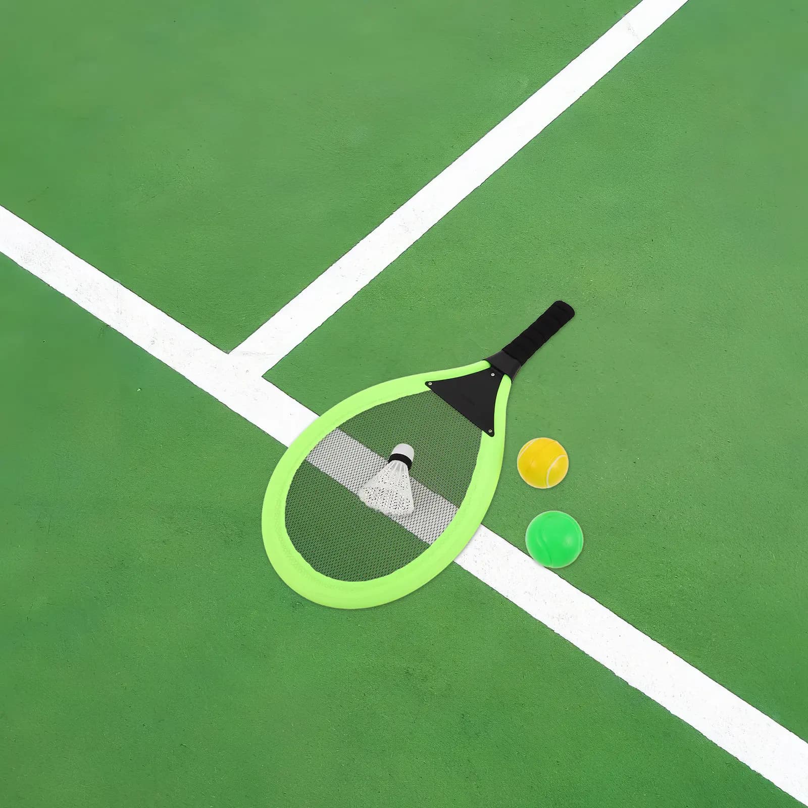 Set di racchette da tennis da 2 pezzi in plastica leggera e robusta per principianti, gioco in famiglia, coordinazione all'aperto e al chiuso