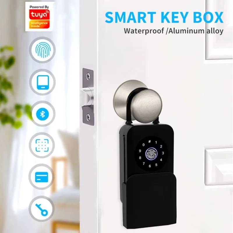 Graffiti Bluetooth smart lock multi-function key box, outdoor waterproof card password dormitory warehouse fingerprint lock