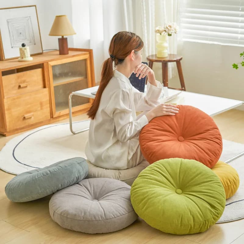 Chenille Round Cushions Meditation Large Floor Mat Floor Seating Yoga Pads Solid Color Seat Cushion for Living Room Office