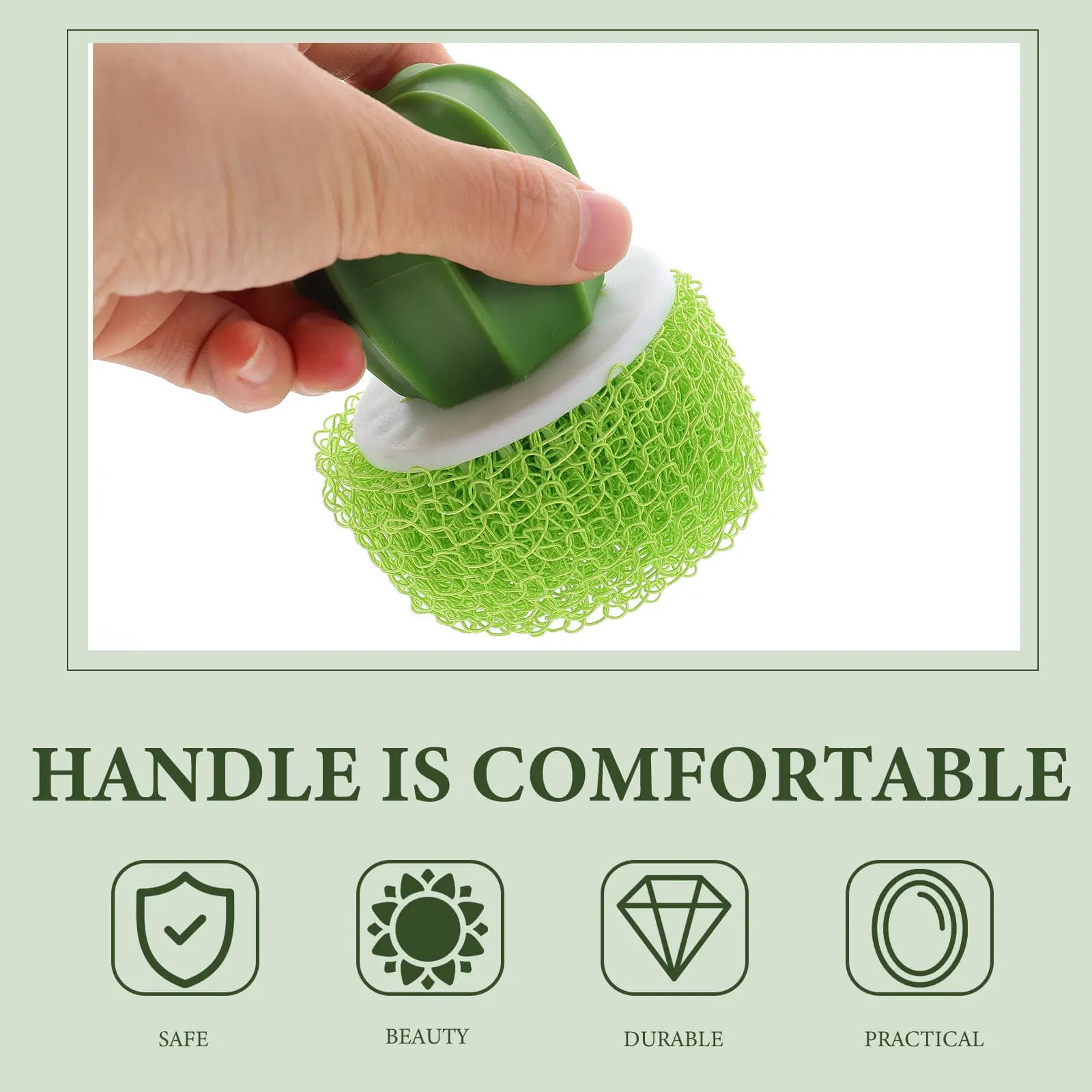 2Sets Creative Cleaning Brush Cactus Modeling Dish Scrubber for Pots Pans Cutting Board Sink Household Cleaning Supplies Multi