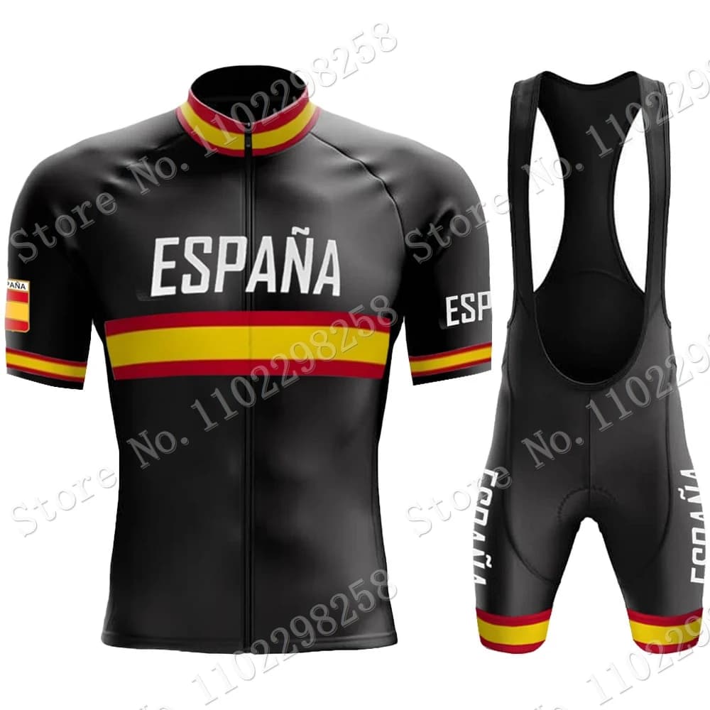 2024 Team Cycling Knit Espana Short Sleeve Set Summer Spanish Clothing Road Bike Shirts MTB Maillot Jumpsuit Shorts