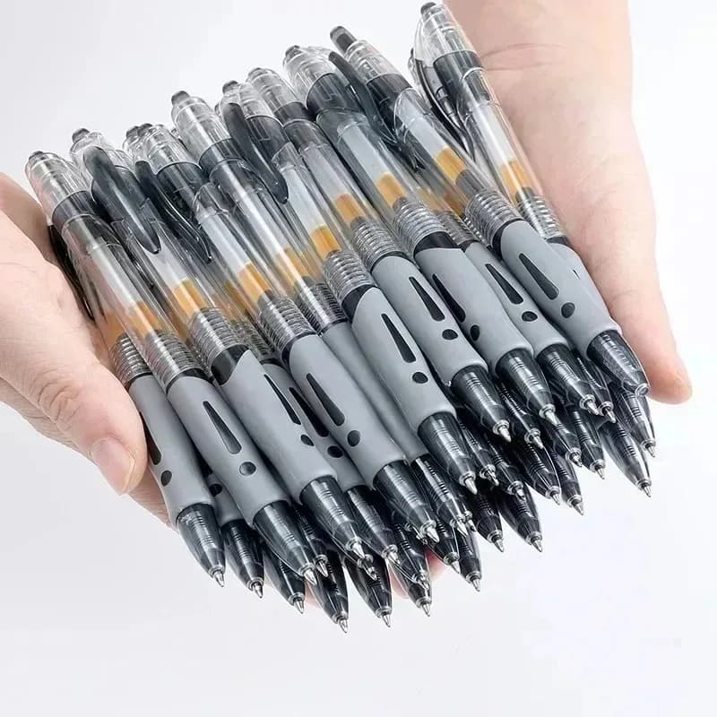 Set di penne gel retrattili con inchiostro nero/rosso/blu, penne a sfera per scrittura, ricariche, accessori per ufficio, materiale scolastico, cancelleria