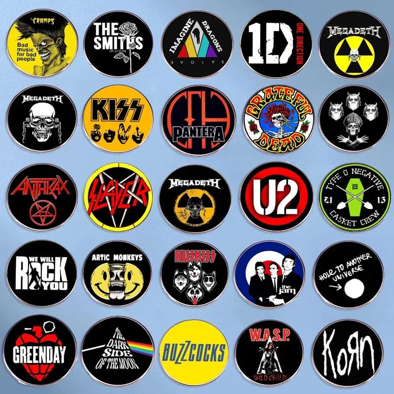Pop Rock Band Pin Punk Musica Distintivo Cantante di canzoni Album Spilla Fan Friend Collection Band Accessori per gioielli Commercio all'ingrosso