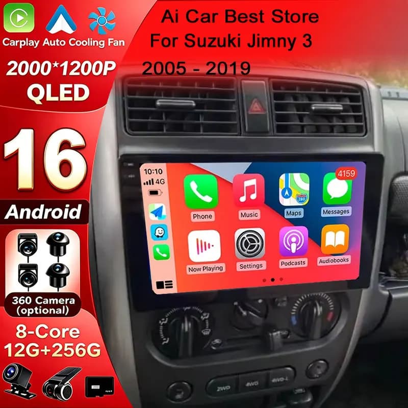 Android 16 Car Radio For Suzuki Jimny 3 2005-2016 2017 2018 2019 Multimedia Player GPS Stereo DSP WiFi+4G Head Unit Carplay Auto