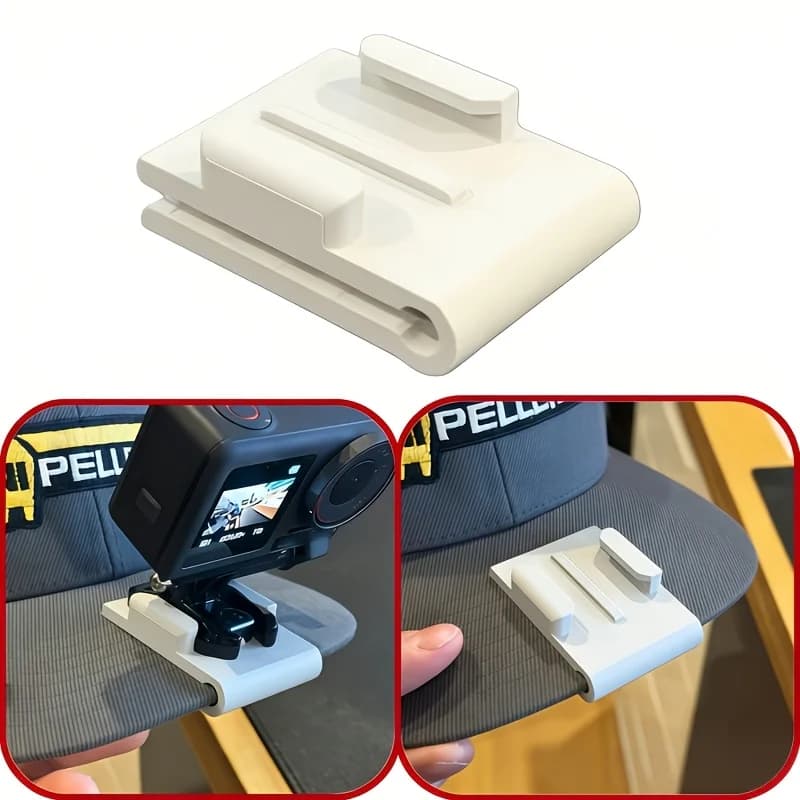 3D Printed visor clip holder for action camera POV, compatible with GoPro Hero 12 DJI Osmo Action, accessories for Vlog