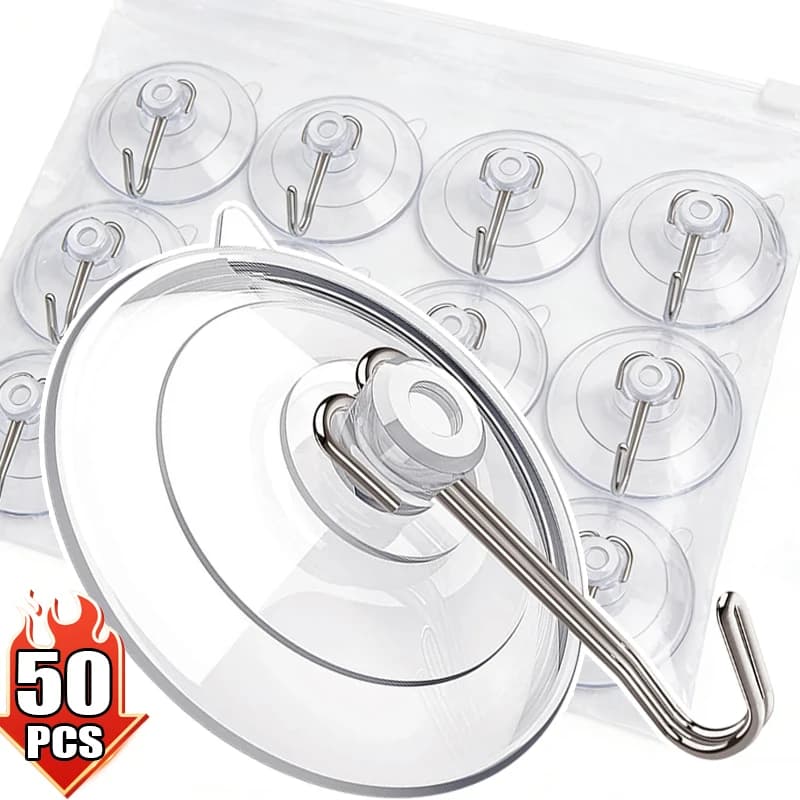 Gancio a ventosa in PVC trasparente per chiavi, asciugamani, appendiabiti, ganci adesivi da parete per bagno, cucina, decorazioni per finestre in vetro