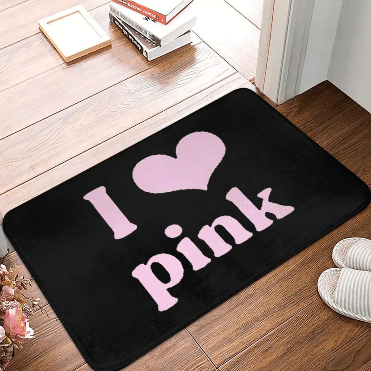 Love Pink Doormat Kitchen Entrance Home Floor Mat Anti-slip Carpet Rug for Balcony Footpad Mats