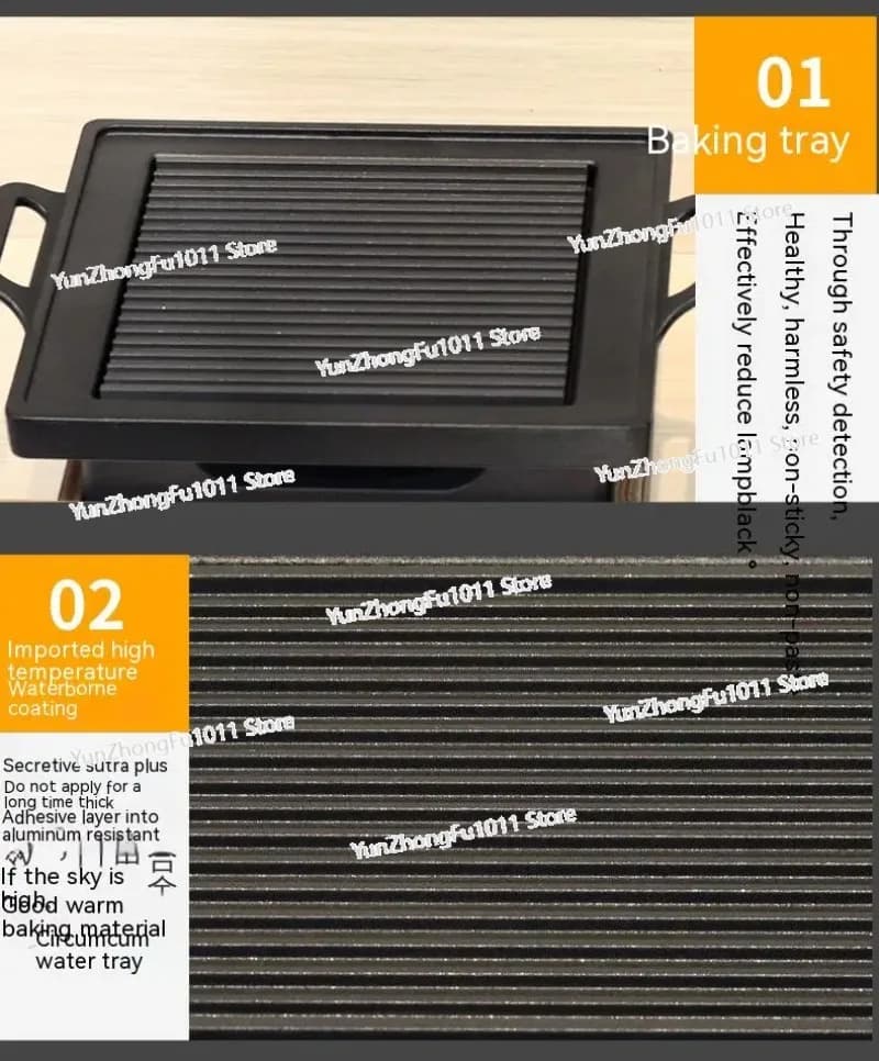 Smokeless Portable BBQ Grill Barbecue Grill Charcoal BBQ Oven Alcohol Stove Household Non-stick Cooking Tools
