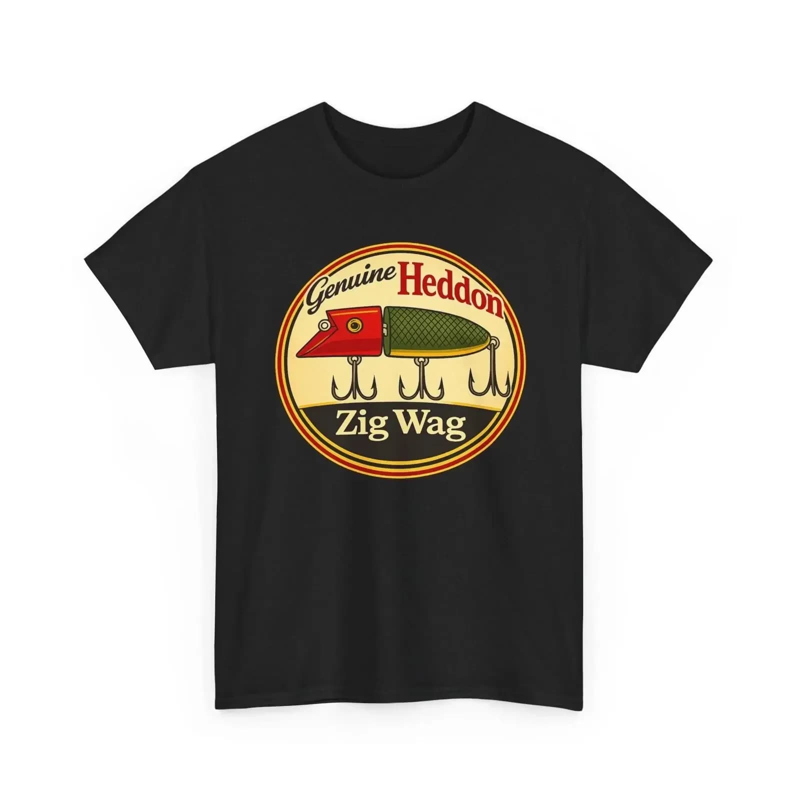 Genuine Heddon Zig Wag Vintage Wood Classic Fishing Lure Retro Collector T Shirt vintage Washed Breathable Slightly Versatile