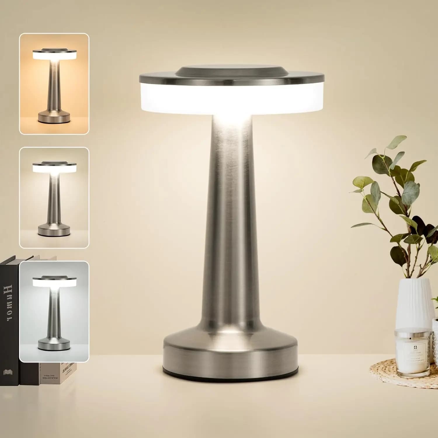 Lampada da tavolo a LED sensore tattile lampada da lettura Wireless a luce notturna da tavolo ricaricabile per ristorante Hotel Bar camera da letto Decor Light