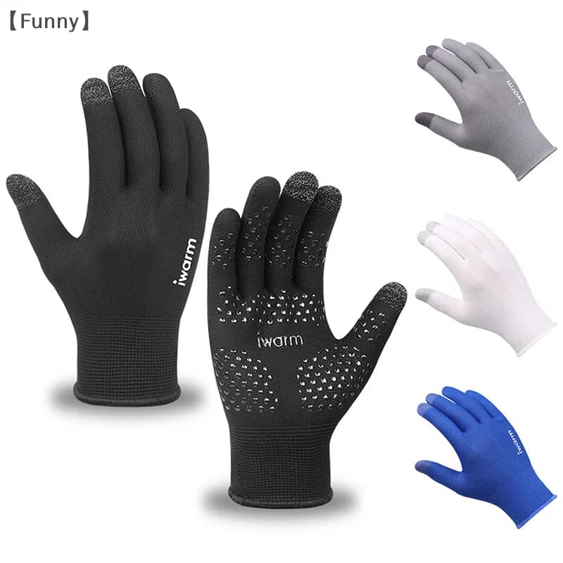 maveraFunny 1 pair of anti-ultraviolet racing gloves for outdoor sports, hot touch screen, gym, fitness, full finger gloves, knitted gloves