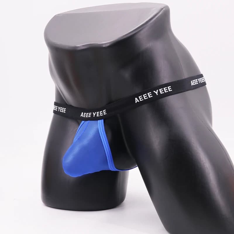 Intimo da uomo Perizoma Ultra-Sottile a vita bassa Sexy Seta di ghiaccio Taglio a U Traspirante Doppio perizoma T-Pantaloni Taglio alto Traforato