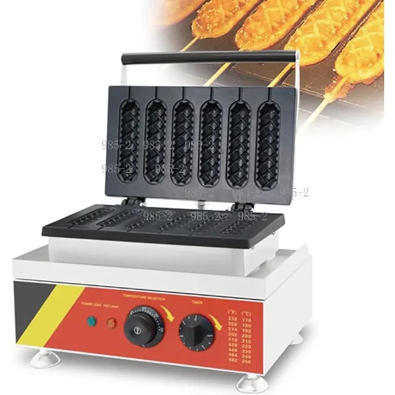 Macchina per Waffle Croccanti e Hot Dog su Stecco, per Uso Domestico, Antiaderente, Facile da Usare, per Colazioni, Compatibile con Friggitrice ad Aria