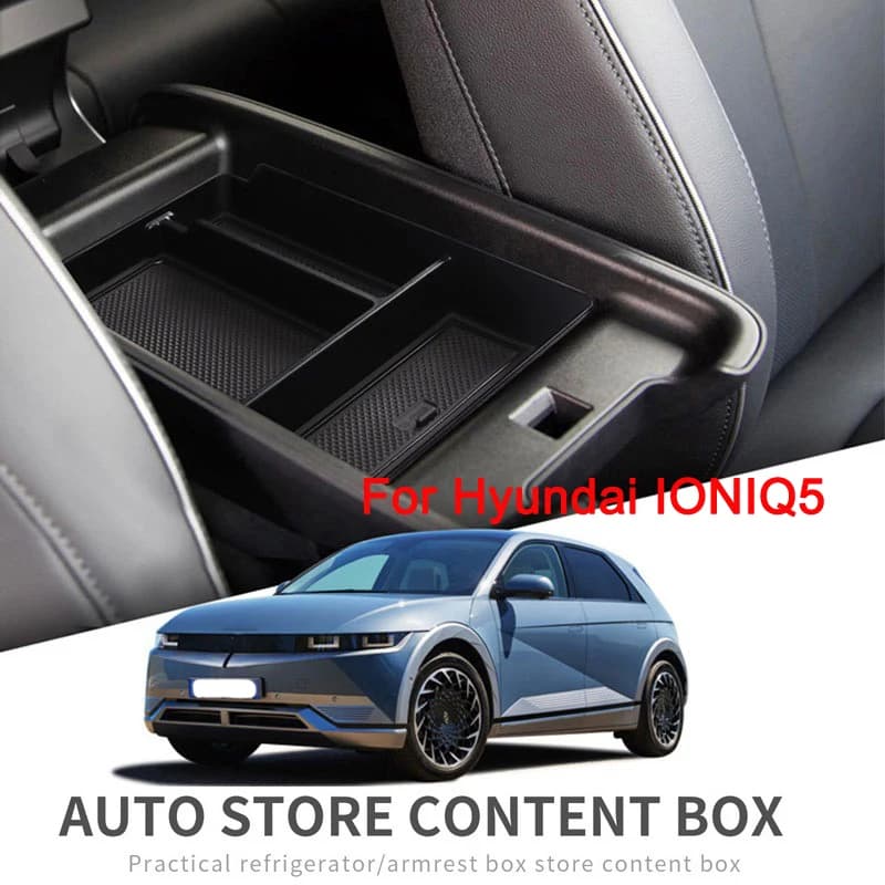 For Hyundai IONIQ5 2022 Central Control Lower Storage Box Interior Storage Decorate Tidying Special Accessories