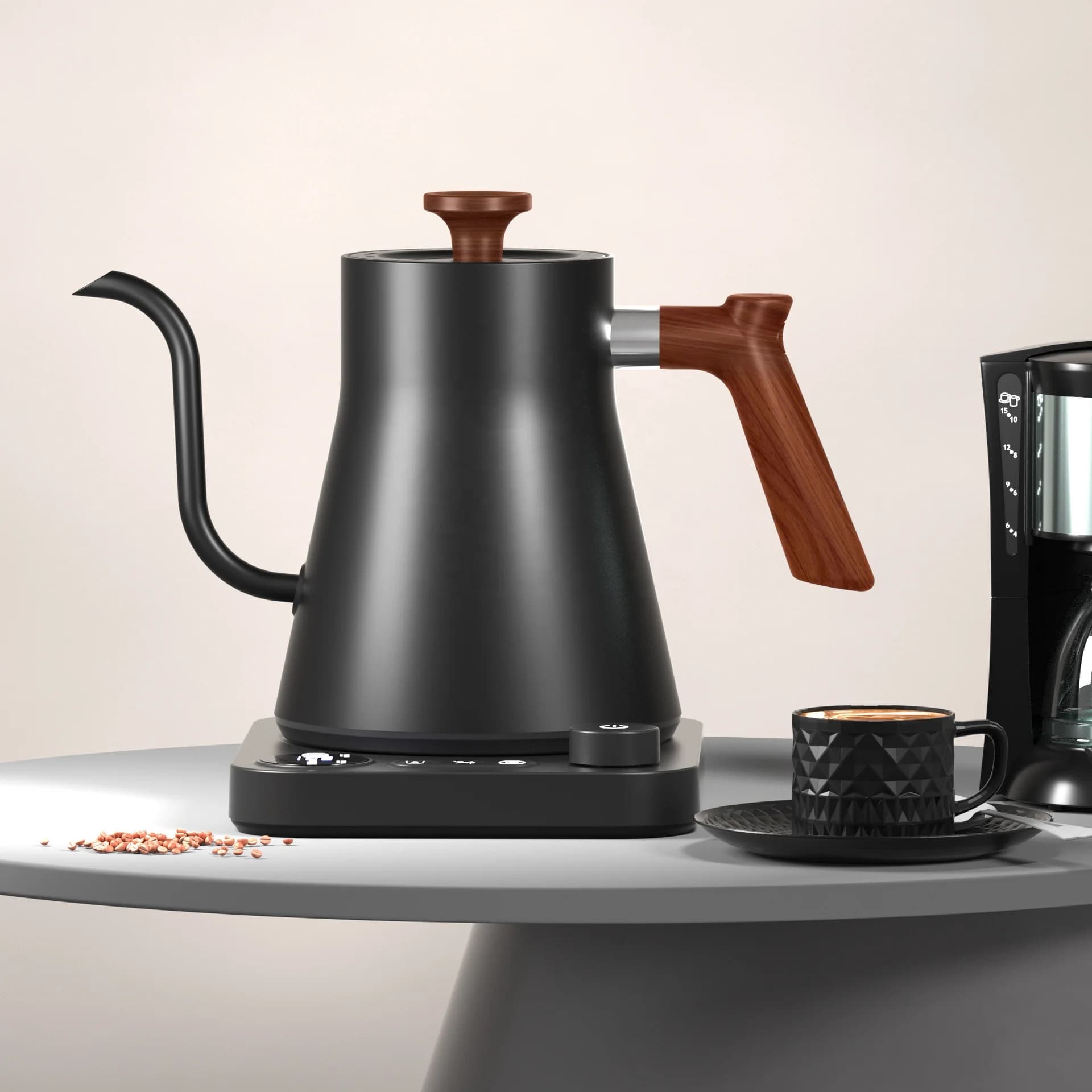 New Design Fish Smart Electric Pour Over Kettle Gooseneck Variable Temperature-control Hand Brew Coffee Pot