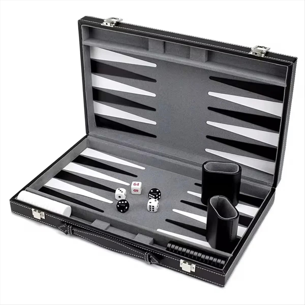 Gioco da tavolo classico con custodia in pelle Tavolo pieghevole, confezione regalo, set da gioco portatile per backgammon strategico da viaggio per adulti HYP