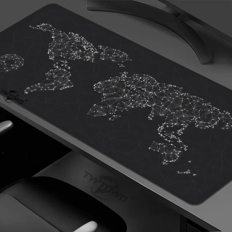 Mouse Pad Polygonal World Map Gaming XL Large Home Custom Mousepad XXL Mouse Mat Non-Slip Natural Rubber Office