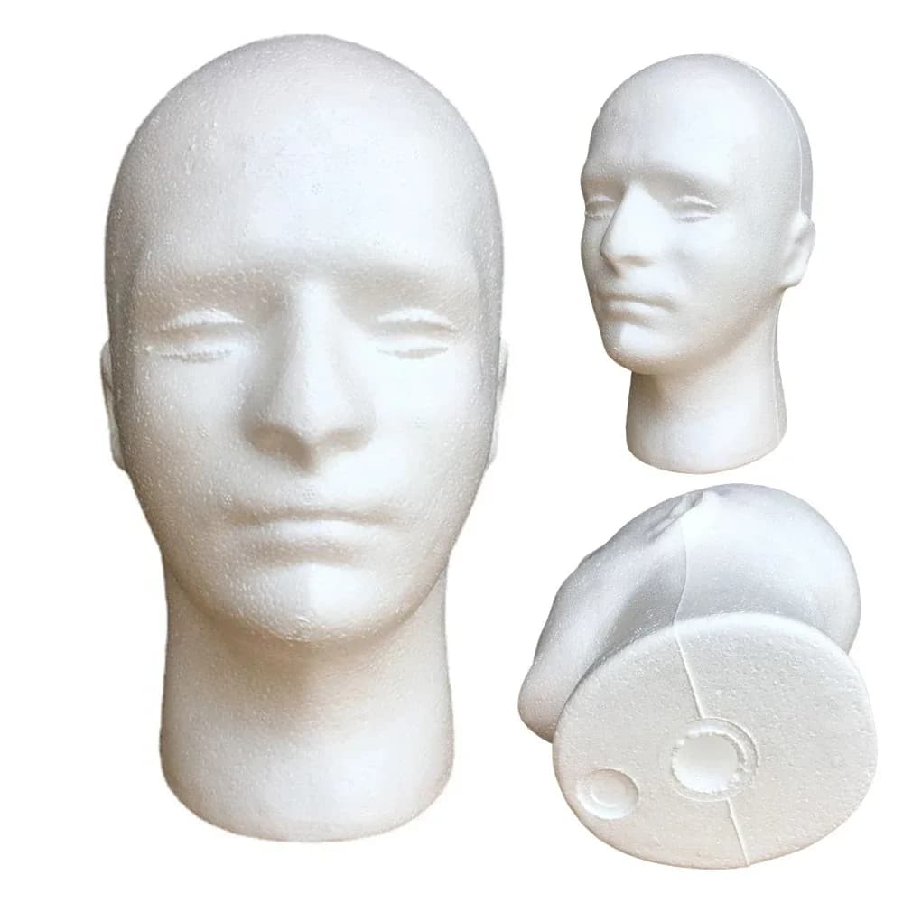 Men's Light Foam Dummy Head Display for Salon Wig Door with DIY Hat Scarf