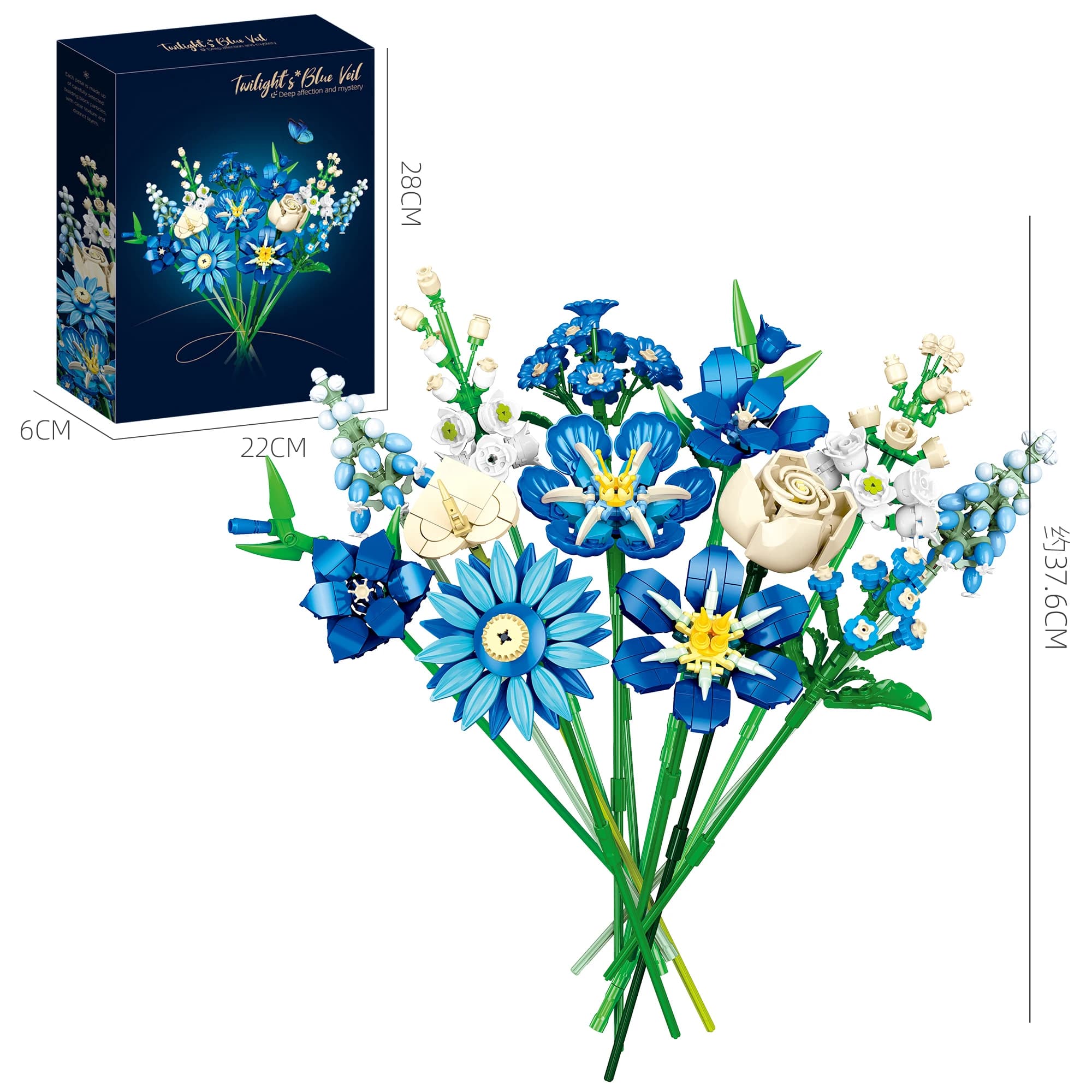 Set di Costruzioni MOC Bouquet di Tulipani da 766 Pezzi, Modello Botanico Fai-da-Te, Giocattolo Educativo STEM, Decorazione per la Casa, Regalo per Ragazze