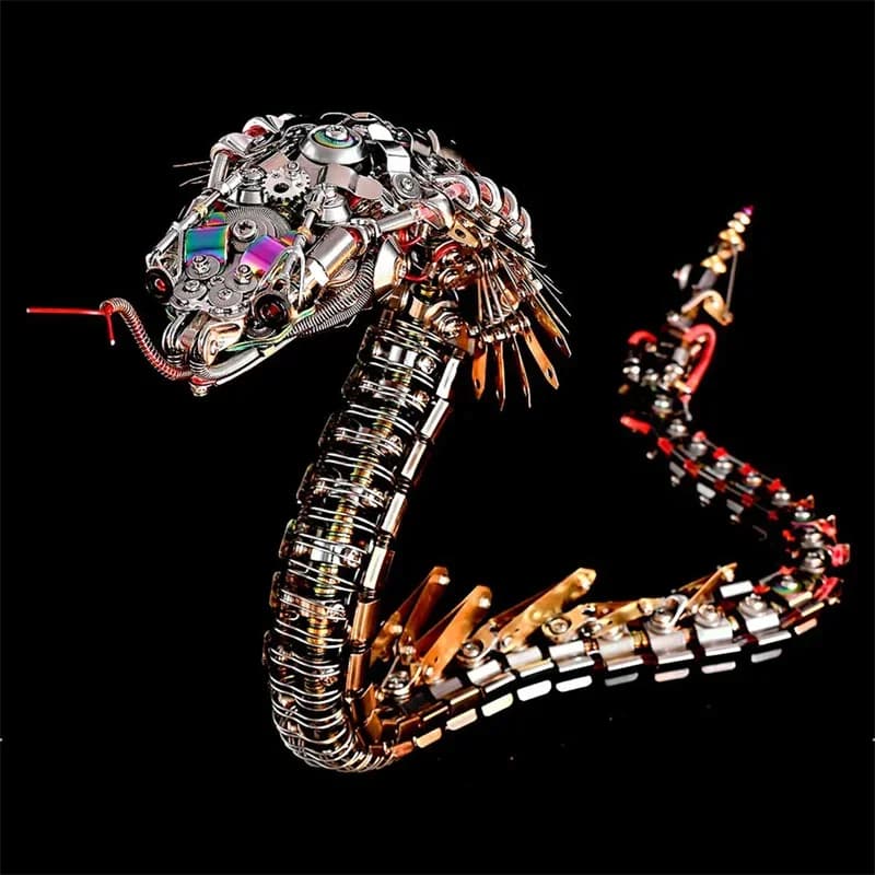 Meccanico Viper Cobra Snake Puzzle 3D Modello in metallo Kit di costruzione Modello Giocattoli di assemblaggio fai-da-te