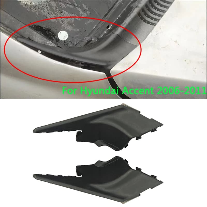 1/2 Pz Per Hyundai Accent 2006 2007 2008 2009 2010 2011 Auto Parabrezza Anteriore Wrap Angolo Trim Tergicristallo Lato Trim Copertura coperchio parte