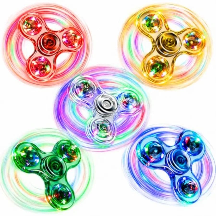 Set di 5 Fidget Spinner Luminosi, Giocattoli Luminosi al Buio per Feste, Regalini per Borse Regalo, Gadget per Aule Scolastiche