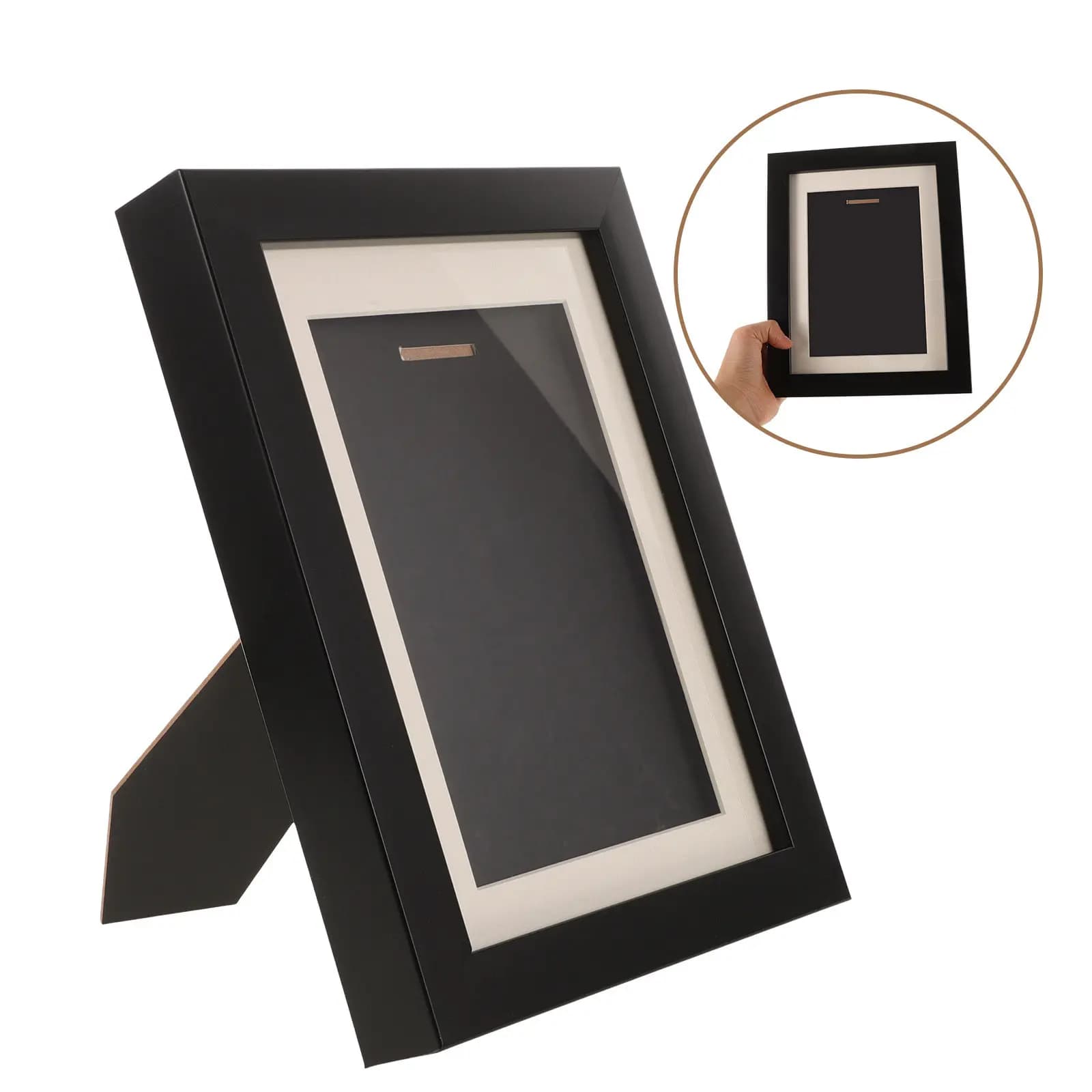 Wooden Medal Frame Sports Award Display Case Desktop Medal Holder Photo Display Frame for Home Badge Case Badge Picture Holder