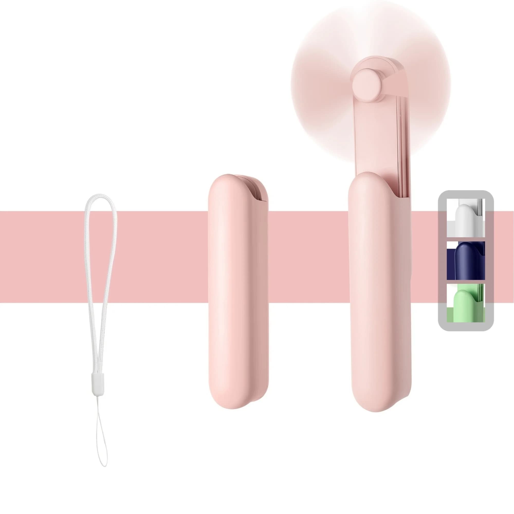 Mini Rechargeable USB Fan, Silent Portable Fan with Power Bank, Long Battery Life for Home, Office and Travel