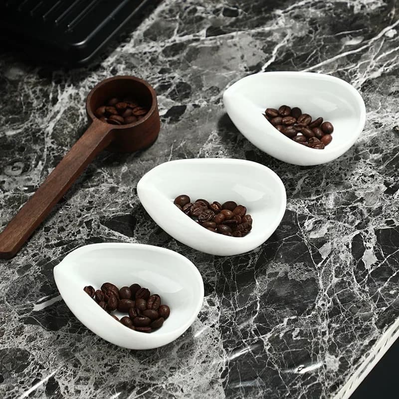 Coffee bean measuring tray, scale, bean dish, coffee powder, ceramic measuring cup weighing Easy to clean coffee powder dish