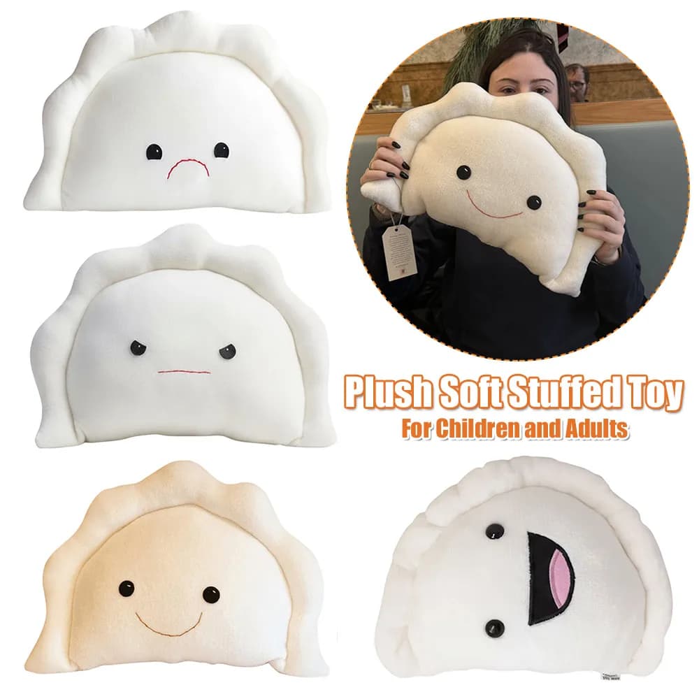 Cuscino Morbido a Forma di Raviolo con Espressioni, Peluche Dianzan, Cuscino Imbottito Dianzan, Cuscino Cartoon, Regalo
