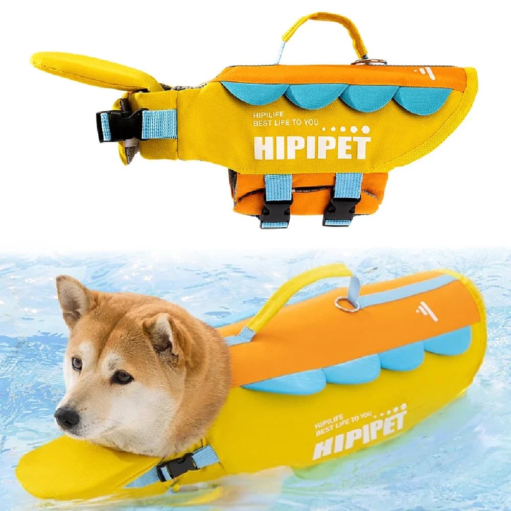 1Pcs Ripstop Dog Life Vest, High Buoyancy Swim Jacket with Rescue Handle Adjustable for Swimming Boating Pet
