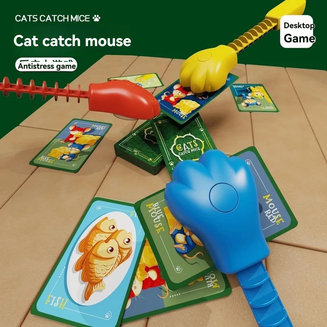 Divertimento gatto e topo che giocano a carte dei tarocchi strategia giocattolo da tavolo creativo facile da imparare giochi da tavolo per famiglie da viaggio per feste.
